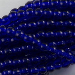 100 Czech 6mm Pressed Glass Round Beads Cobalt (30090)