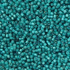 Miyuki Delica Seed Bead 11/0 Inside Dyed Color Turquoise White 2-inch Tube DB1782