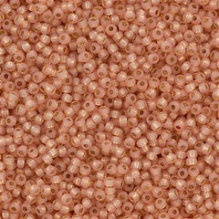 Toho Round Seed Bead 8/0 Permanent Finish Silver Lined Milky Peach 2.5-inch tube (2111PF)