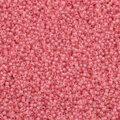 Miyuki Round Seed Bead 15/0 Inside Color Lined Coral Luster 2-inch Tube (2200)