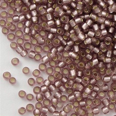 Toho Round Seed Bead 8/0 Silver Lined Transparent Matte Amethyst 5.5-inch tube (26F)