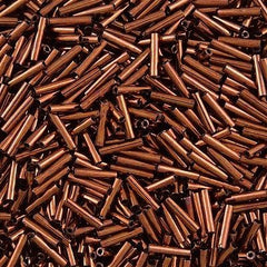 25g Toho 9mm Bugle Seed Bead Dark Bronze (222)