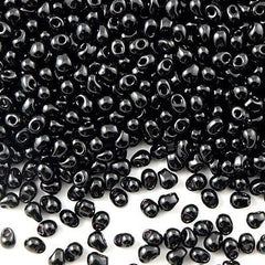 Tiny Miyuki Drop Seed Bead Opaque Black 9g Tube (401)