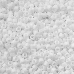 25g Miyuki Delica seed bead 11/0 Matte Chalk White AB DB351