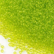 Toho Round Seed Bead 15/0 Transparent Lime 2.5-inch Tube (4)