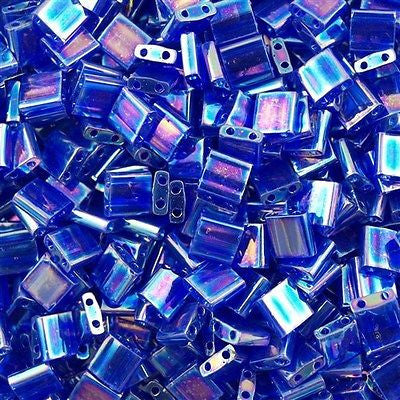 Miyuki Tila Seed Bead Transparent Cobalt Blue AB 7g Tube TL-177
