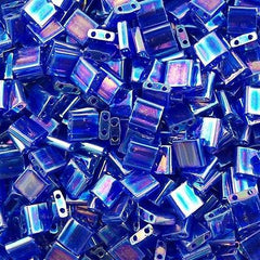Miyuki Tila Seed Bead Transparent Cobalt Blue AB 7g Tube (177)