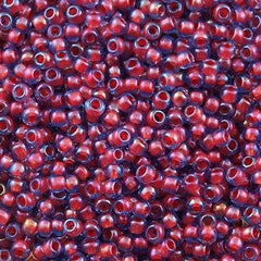 Toho Round Seed Beads 6/0 Inside Color Lined Oxblood Blue 2.5-inch tube (304)