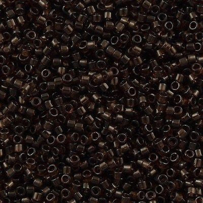 25g Miyuki Delica Seed Bead 11/0 Transparent Dark Brown DB715