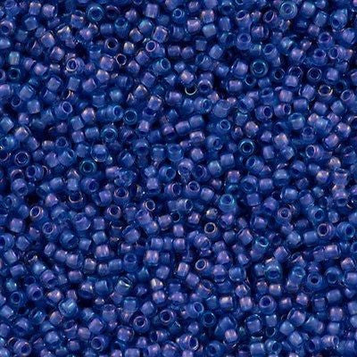 Toho Round Seed Bead 11/0 Inside Color Lined Purple Light Blue 2.5-inch Tube (934)