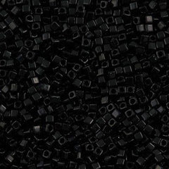 Miyuki 1.8mm Square Seed Bead Opaque Black 8g Tube (401)