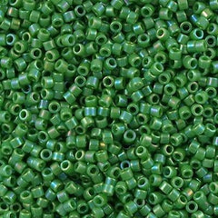 Miyuki Delica Seed Bead 11/0 Opaque Green AB 2-inch Tube DB163