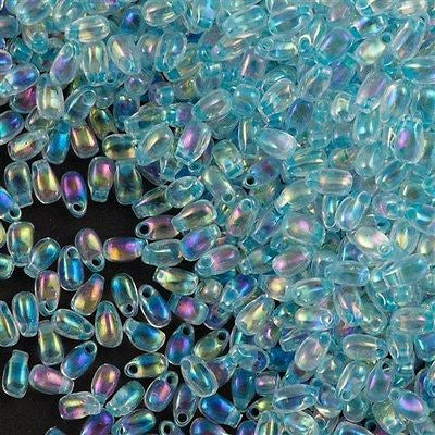 Miyuki Long Drop Seed Bead Inside Color Lined Glacier Blue AB #269