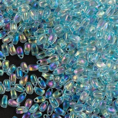 Miyuki Long Drop Seed Bead Inside Color Lined Glacier Blue AB 24g Tube (269)