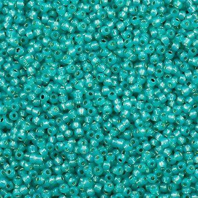 50g Toho Round Seed Beads 11/0 Silver Lined Milky Teal (2104)