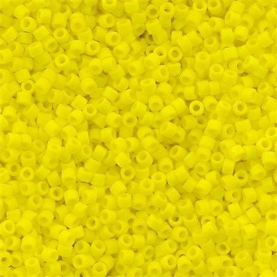 25g Miyuki Delica seed bead 11/0 Opaque Matte Yellow DB751