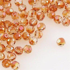 12 TRUE CRYSTAL 4mm Faceted Round Bead Crystal Copper (001 COP)