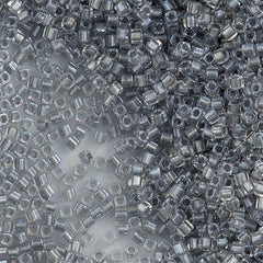 Miyuki 1.8mm Square Seed Bead Inside Color Lined Pewter 8g Tube (242)