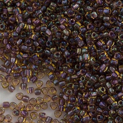 Miyuki Triangle Seed Bead 8/0 Amethyst Lined Topaz 23g Tube (1167)