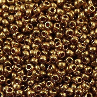 Miyuki Round Rocaille Seed Bead 15/0 Silver Lined Light Gold, Adult Unisex, Size: 3 Grams