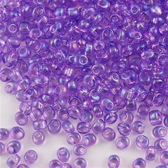 Miyuki 4mm Magatama Seed Bead Transparent Purple AB 23g Tube (2157)