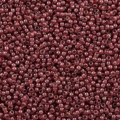 Toho Round Seed Bead 11/0 Transparent Luster Rose Lined Mauve 19g Tube (291)