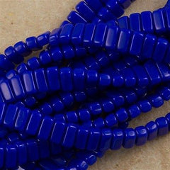 50 CzechMates 3x6mm Two Hole Brick Beads Blue (33060)