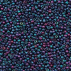 Toho Round Seed Bead 15/0 Midnight Iris 2.5-inch Tube (505)