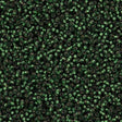 Miyuki Round Seed Bead 15/0 Dyed Semi Matte Silver Lined Leaf Green 2-inch Tube (1642)
