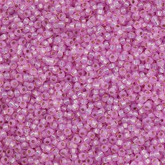 50g Miyuki Round Seed Bead 11/0 Silver Lined Dyed Tawny Pink (644)
