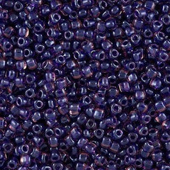 Miyuki Triangle Seed Bead 8/0 Lt Purple Inside Color Lined Dk Purple 23g Tube (1835)