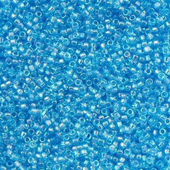 Toho Round Seed Bead 15/0 Transparent Caribbean AB 2.5-inch Tube (163)