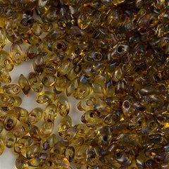 Miyuki Long Magatama Seed Bead Transparent Saffron Picasso 15g (4501)
