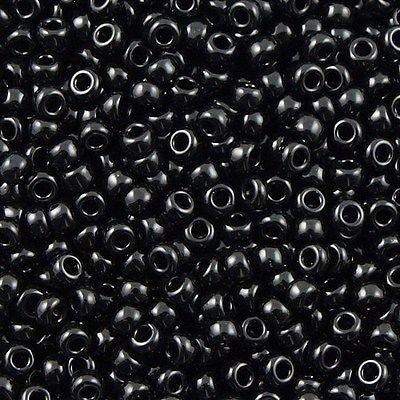 Miyuki Round Seed Bead 6/0 Opaque Black 20g Tube (401)