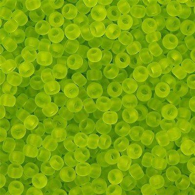 50g toho Round Seed Bead 8/0 Transparent Matte Lime (4F)