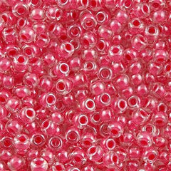 Miyuki Round Seed Bead 6/0 Inside Color Lined Raspberry 20g Tube (208)