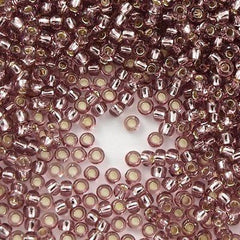 Toho Round Seed Bead 8/0 Silver Lined Amethyst 5.5-inch tube (26)