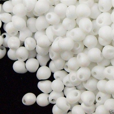 Miyuki Drop Fringe Seed Beads Matte White AB 10g (402FR)
