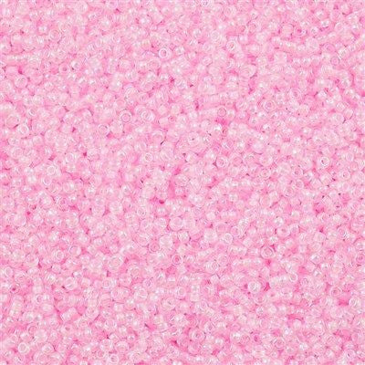 Miyuki Round Seed Bead 15/0 Inside Color Lined Pink AB 2-inch Tube (272)