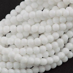 200 Czech 4mm Pressed Glass Round Beads Opaque White (03000)