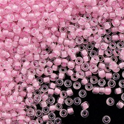Miyuki Round Seed Bead 6/0 Inside Color Lined Pink 20g Tube (207)
