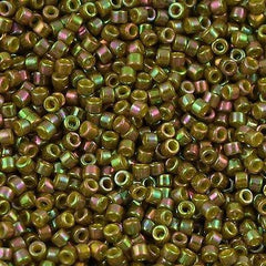 Miyuki Delica Seed Bead 11/0 Opaque Gold Luster Olive AB 2-inch Tube DB133