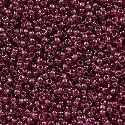 50g Toho Round Seed Beads 11/0 Light Amethyst Inside Color Lined Fuchsia (356)