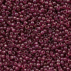 50g Toho Round Seed Beads 11/0 Light Amethyst Inside Color Lined Fuchsia (356)