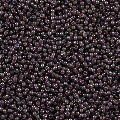 50g Toho Round Seed Bead 11/0 Luster Black Diamond Lined Pink (367)