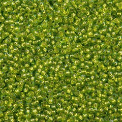 Toho Round Seed Bead 11/0 Silver Lined Lime Green AB 2.5-inch Tube (2024)