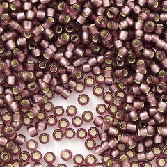 50g Toho Round Seed Bead 11/0 Transparent Matte Silver Lined Medium Amethyst (26BF)