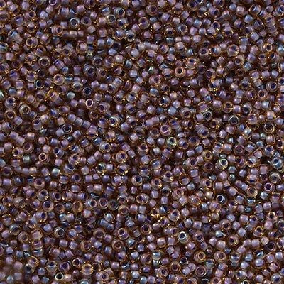 Toho Round Seed Bead 15/0 Inside Color Lined Lilac Amber 2.5-inch Tube (926)