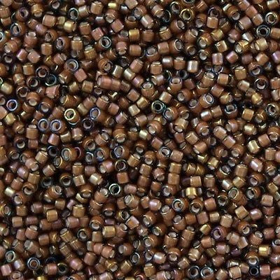 Miyuki Delica Seed Bead 11/0 Cocoa Inside Dyed Color White 2-inch Tube DB1790