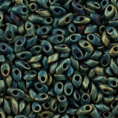 Miyuki Long Magatama Seed Bead Matte Metallic Patina 8g Tube (2008)